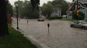 Flooding in Ann Arbor after last night's rain.