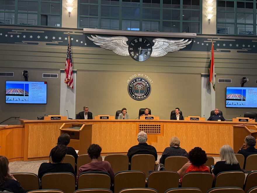 The City of Miami hosts community members at the final public hearing for the Olympia Theatre proposal, featuring a presentation by SLAM.