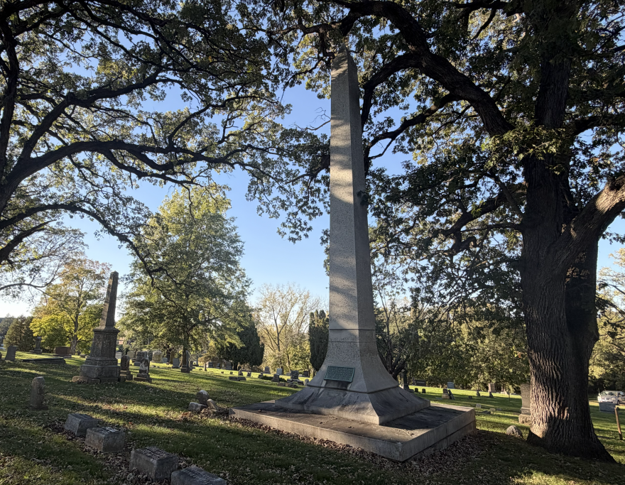 The Dillon family monument at their graves in Oakdale Memorial Gardens, Davenport.