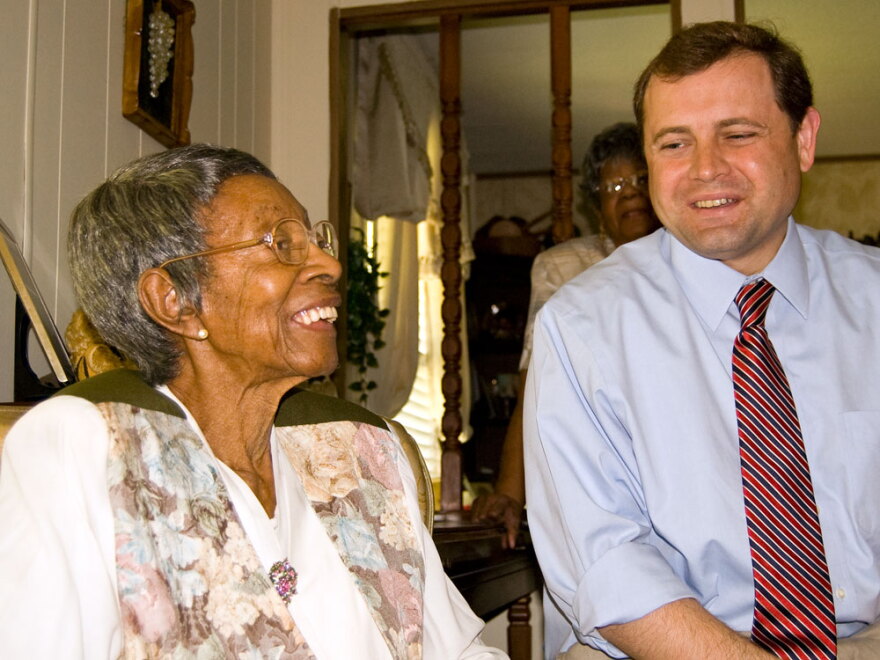 Perriello visited constituent Irene Lewis last week to wish her a happy 105th birthday. Her granddaughter says Lewis still plants her own tomatoes.
