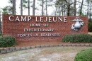 A welcome sign stands outside of the Holcomb Gate on Marine Corps Base (MCB) Camp Lejeune, North Carolina, Jan. 8, 2008. MCB Camp Lejeune has been noted as the Home of the Expeditionary Forces in Readiness; directly supporting the II Marine Expeditionary Force.