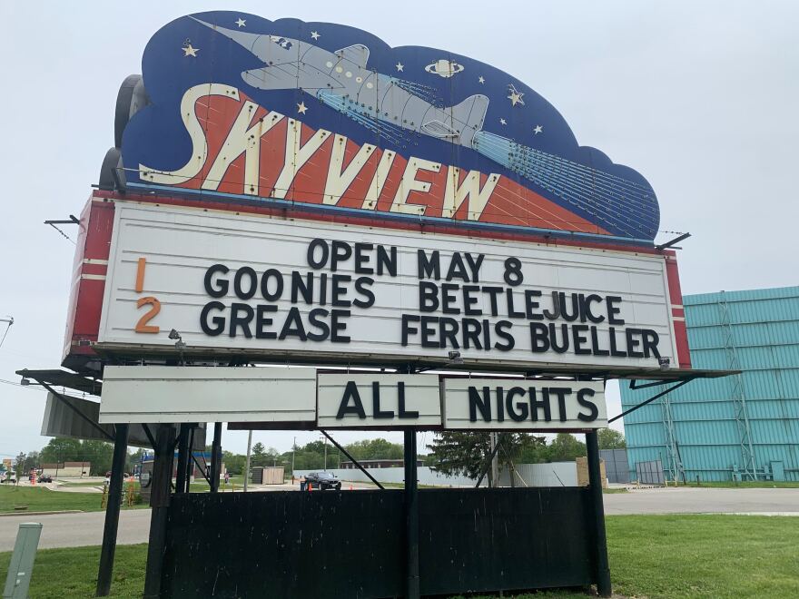 The Skyview Drive-In in Belleville, Illinois is expected to open Friday. Drive-in operator Steve Bloomer said the theater will implement safety measures to adhere to social distancing rules. May 3, 2020