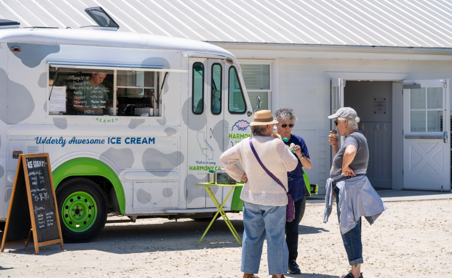 Guests enjoying ice cream at the KCBX Community Celebration