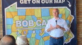 U.S. Sen. Bob Casey speaks to supporters during a campaign stop Monday, July 1, 2024, at Voodoo Brewing Co. in Scranton. Casey reiterated his support for President Joe Biden's reelection campaign and ripped a U.S. Supreme Court ruling that potentially offers former President Donald Trump limited immunity from prosecution on charges he conspired to block Biden's confirmation as president Jan. 6, 2021.