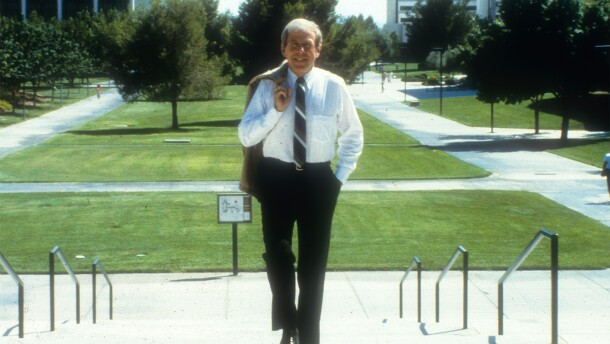 University of Nevada, Las Vegas President Robert Maxson on the north end of the East Mall on the UNLV campus.