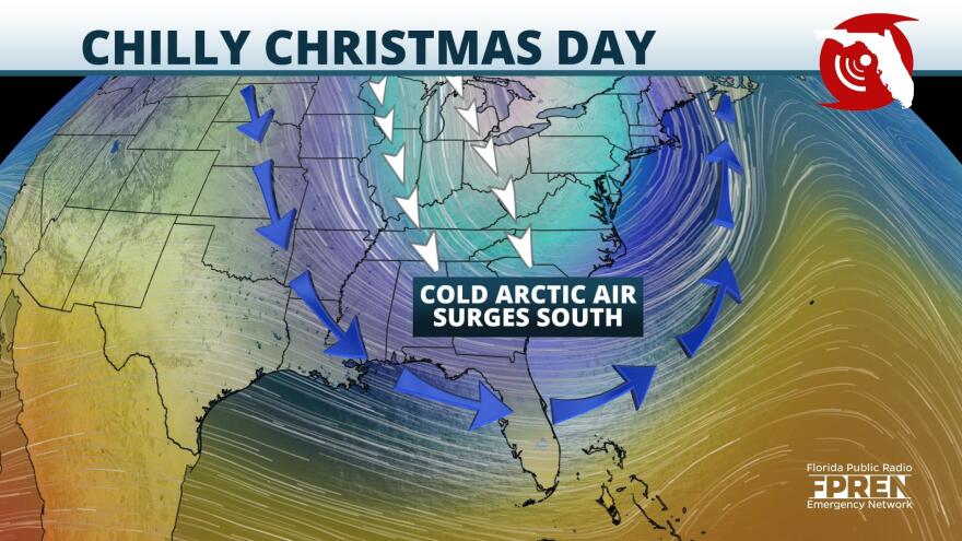 Jet stream to dip south delivering a blast of cold arctic air for Christmas Day