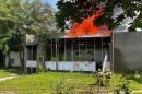 Springfield and other fire departments responded to a large fire at a vacant industrial building, responding during extreme temperatures.