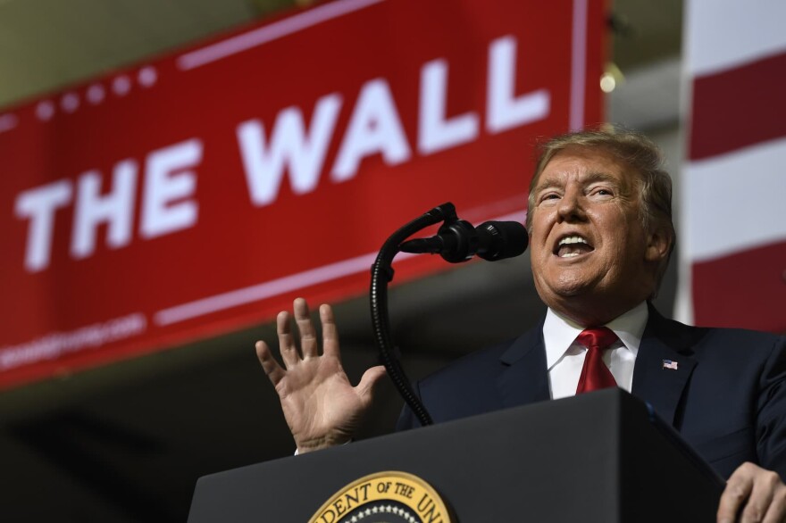 President Donald Trump speaks during a rally in El Paso, Texas, Monday, Feb. 11, 2019. Trump is in Texas to try and turn the debate over a wall at the U.S.-Mexico border back to his political advantage. (Susan Walsh/AP)