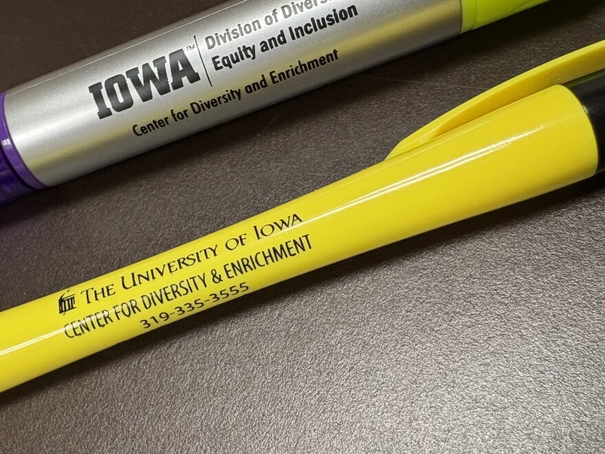 During 2022 University of Iowa orientation events, among the giveaways were pens for the Center For Diversity. Less than three years later, the center was closed under a directive from the Iowa Legislature, (Bret Hayworth, Siouxland Public Media News)