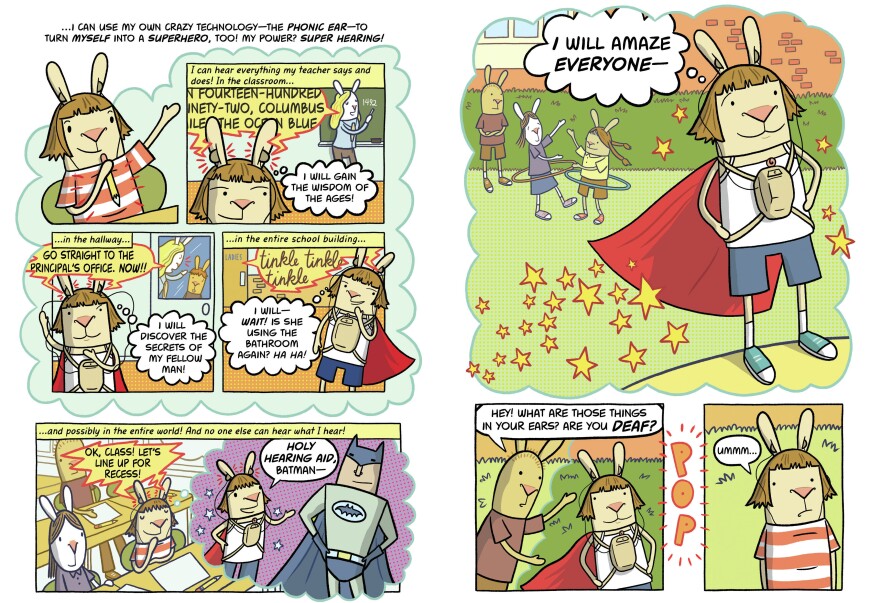 Pages from <em>El Deafo</em> by Cece Bell. <a href="http://media.npr.org/assets/img/2014/12/11/eldeafo_txt_page3_custom.jpg" target="_blank">Click here to enlarge.</a>