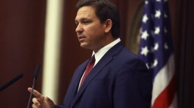 Florida Gov. Ron DeSantis speaks Tuesday, March 2, 2021, during his State of the State address at the Capitol in Tallahassee. 
