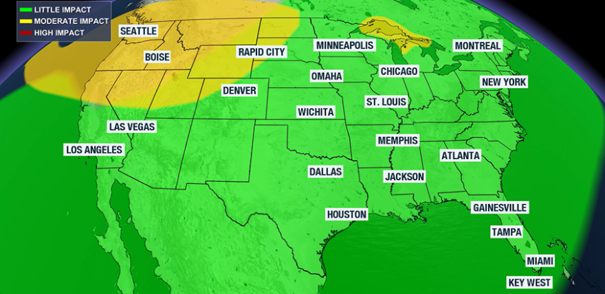 Weekend travel outlook map shows where delays will be possible.