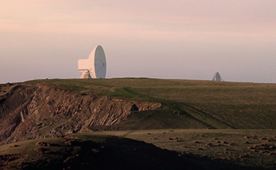 In the video projection "89 Landscapes," Paglen compiled his short films of intelligence facilities around the world, originally shot for the documentary <em>Citizenfour</em>. Courtesy of the artist and Metro Pictures, New York. Image courtesy of the artist; Metro Pictures, New York; Altman Siegel Gallery, San Francisco.