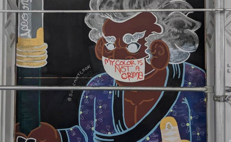 Esteban Sulé Marquez-Monsanto's mural in New York City.<strong> </strong>
