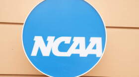 The NCAA logo on entrance sign outside of of the NCAA Headquarters on February 28, 2023 in Indianapolis, Indiana.  (Photo by Mitchell Layton/Getty Images)