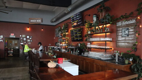 The bar at Oakshire Brewing's taphouse on Madison Street as seen on Oct. 27, 2026. The first and last remaining location for the 20-year-old brewery will stay open, despite earlier announcements that it would close