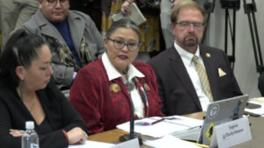 Navajo Nation Delegate Eugenia Charles-Newton testifies on Nov. 20, 2024, to the House Appropriations Committee oversight hearing on Investigating the Crisis of Missing and Murdered Indigenous Women.