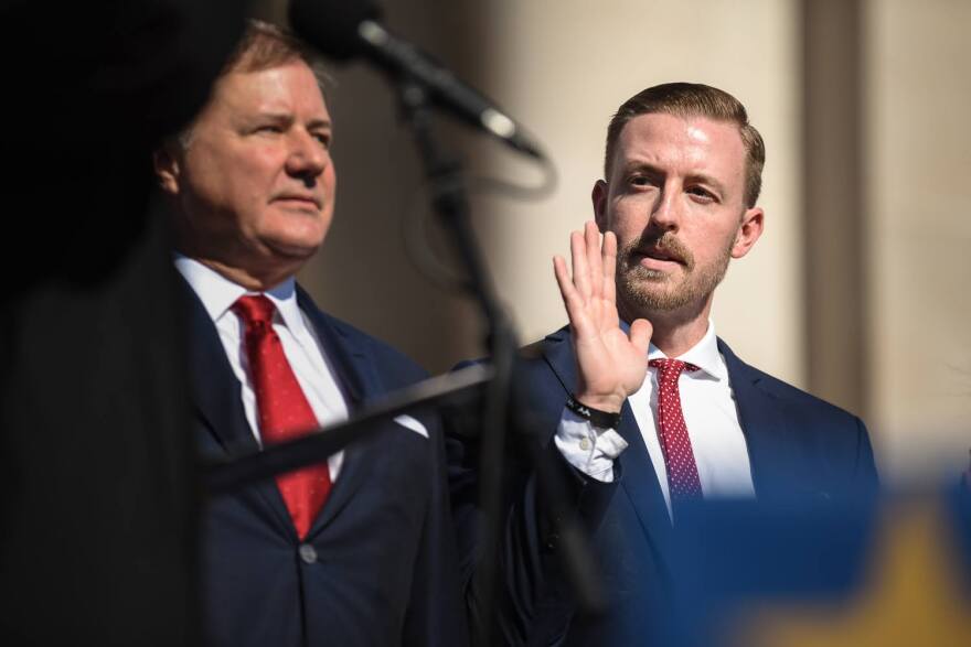 State Secretary of Public Instruction Ryan Walters was sworn into office during an inauguration ceremony at the Capitol on Jan. 9, 2023.