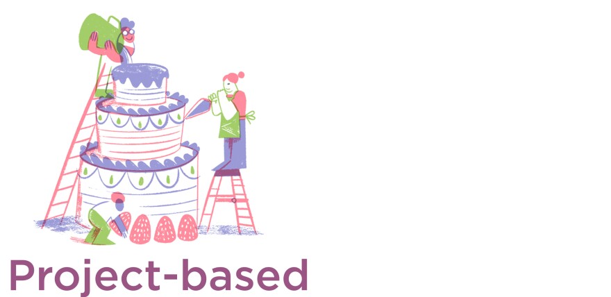 Project-based. (Illustration by Drew Lytle for NPR.)
