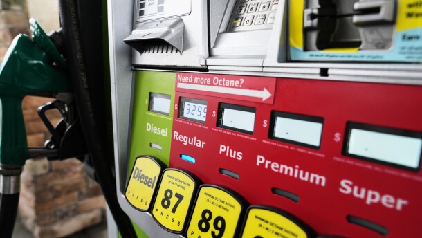 Fuel prices are displayed at a pump at a gas station in Baltimore, Wednesday, March 4, 2026. (AP Photo/Stephanie Scarbrough)