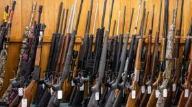 Weapons for sale at McBride’s Guns in Central Austin on Wednesday, April 20, 2021.