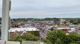 View of the West Side Nut Club Fall Festival on Franklin St. in Evansville from atop the Ferris wheel, Oct. 10, 2026