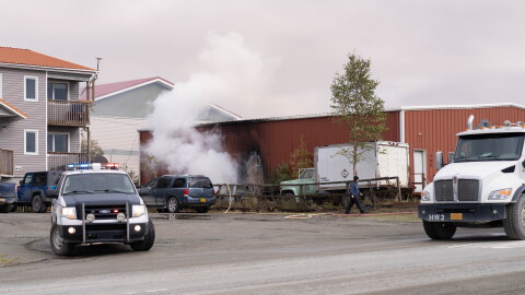 Firefighters respond to a vehicle and structure fire on 3rd Ave. near Watson's Corner in Bethel on September 12, 2026.