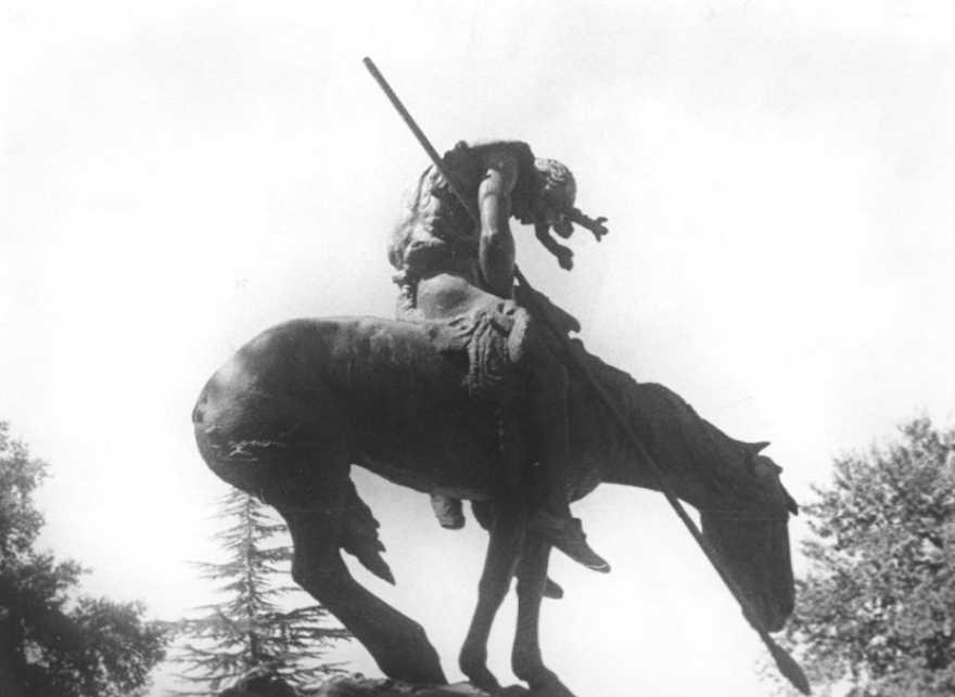 Artist James Earle Fraser's sculpture "End of the Trail" in Visalia's Mooney Grove Park
