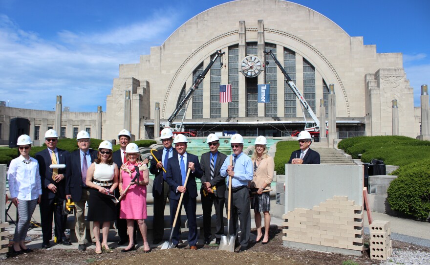 The official restoration "groundbreaking" took place on a hot July day in 2016.