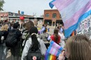 Students at Wichita East High School participate in a walkout protesting anti-trans legislation in April 2024. A proposed complaint form would invite Kansans to report walkouts that they suspect violates a new law.