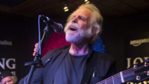 From left, Bill Kreutzmann, Bob Weir and Mickey Hart perform at the party for the film "Long Strange Trip" during the 2017 Sundance Film Festival on Sunday, Jan. 22, 2017, in Park City, Utah. 