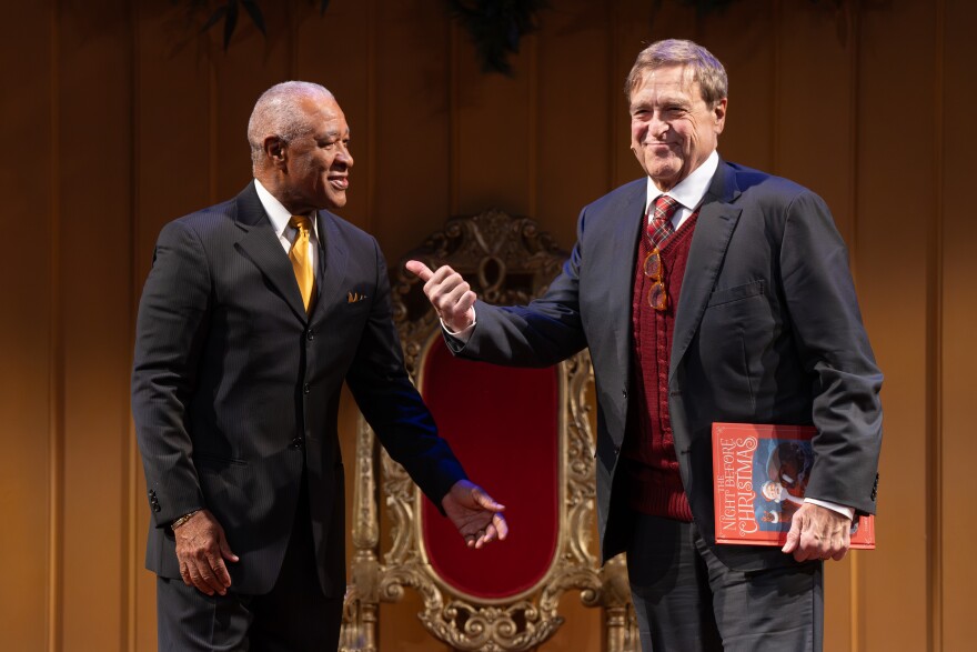 St. Louis Cardinals legend Ozzie Smith, left, joined actor John Goodman for a Sunday night fundraiser. The Rep is closing in on its year-end fundraising goal, but leaders are not yet sure that they'll be able to continue the current season into 2024.