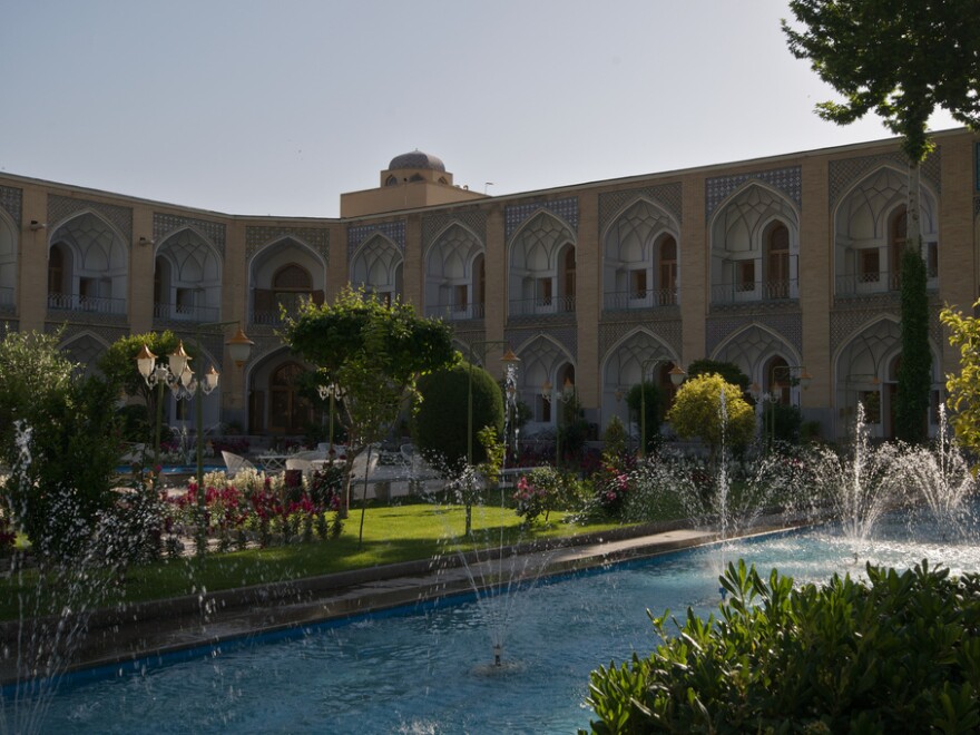 Water gurgles throughout the gardens of the Abbasi Hotel in Esfahan.