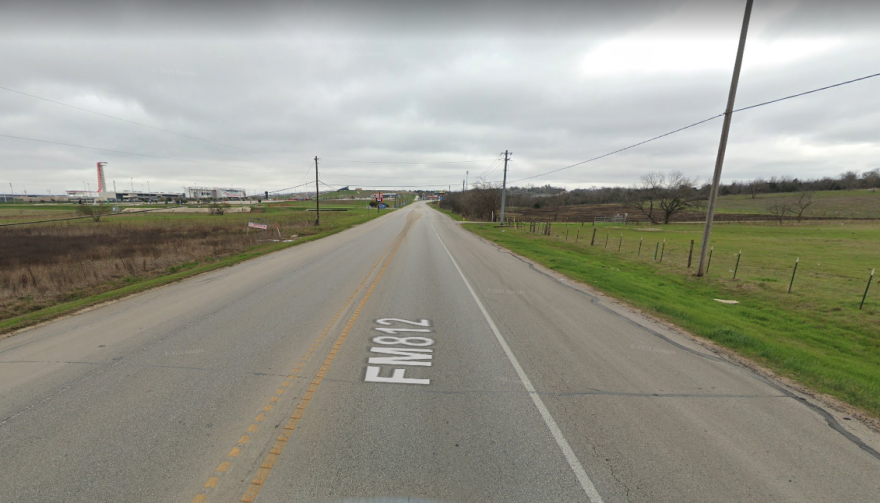 Google Streetview image of FM 812 near Circuit of the Americas