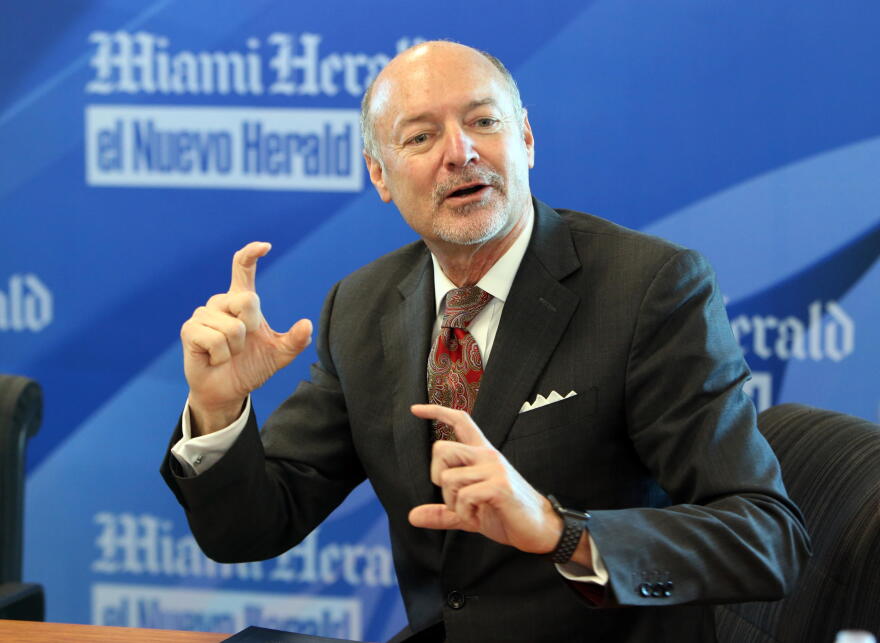 Immediate past Broward College president David Armstrong answers questions during a Miami Herald editorial board meeting in January. He recently retired, but his work is being recognized nationally.