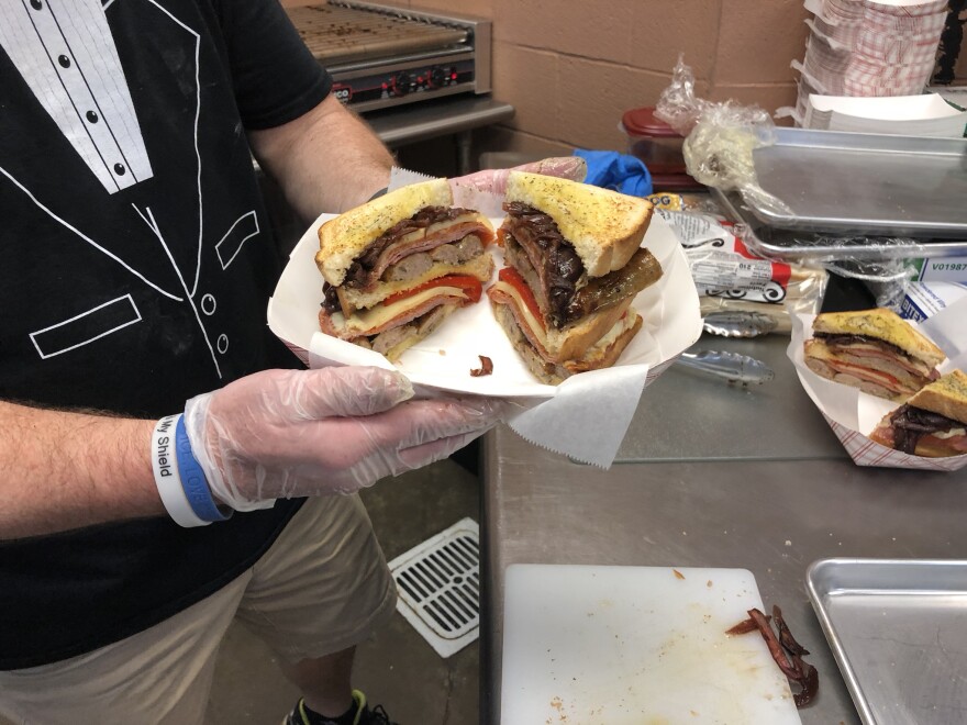 The La Mantagna sandwich is a mix of sausage, pepperoni, salami and cheese.