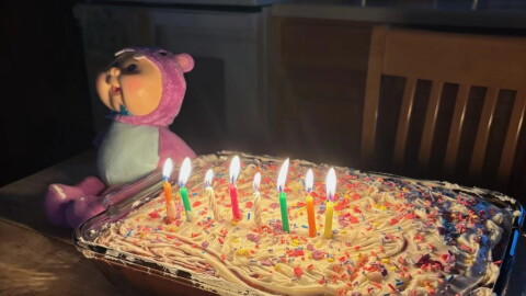 Baby had her first birthday party on the night of Oct. 11, 2025. Little did the family know it would be their last night together in their Kipnuk home. In the early morning hours, they would be forced to leave and shelter in the Kipnuk school.