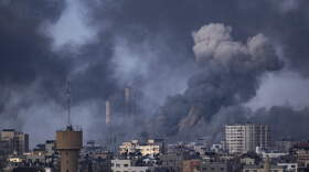 Smoke rises following an Israeli airstrike in Gaza City, Wednesday, Oct. 11, 2023. As Israeli warplanes pummel Gaza to avenge the Hamas attack, Palestinians say the military has largely unleashed its fury on civilians. (Fatima Shbair/AP)