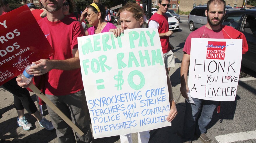 One of the primary disputes in the Chicago Public Schools teachers' strike is over Mayor Rahm Emanuel's proposal to link teacher pay to student performance.