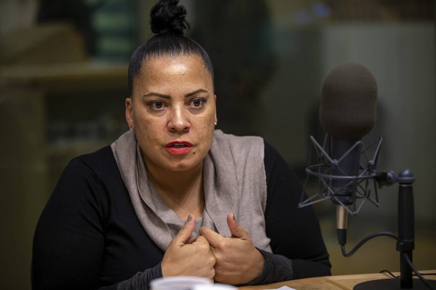 Suffolk County District Attorney Rachael Rollins at WBUR in 2019. (Jesse Costa/WBUR)