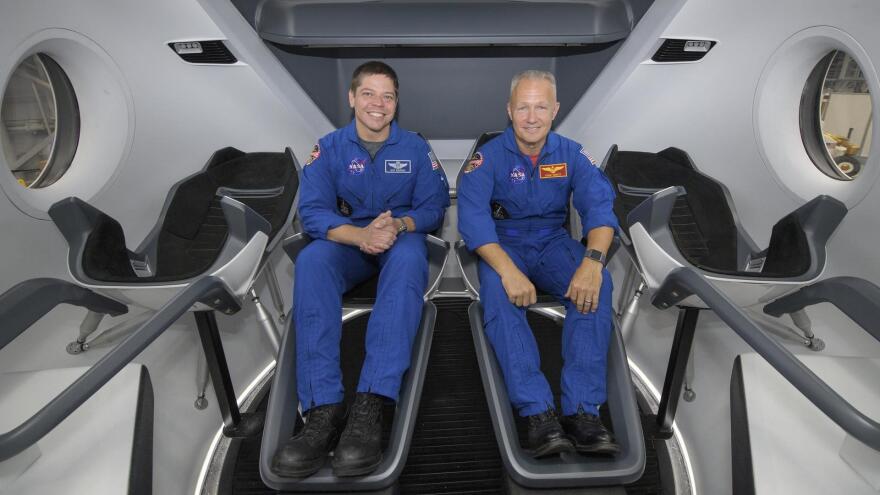 Assuming the Crew Dragon flight tests go well, the first NASA astronauts set to launch aboard SpaceX's capsule are <a href="https://www.nasa.gov/astronauts/biographies/robert-l-behnken">Bob Behnken</a> (left) and <a href="https://www.nasa.gov/astronauts/biographies/douglas-g-hurley">Doug Hurley</a>.