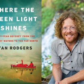 Book cover for "Where the Green Light Shines" and photo of author.