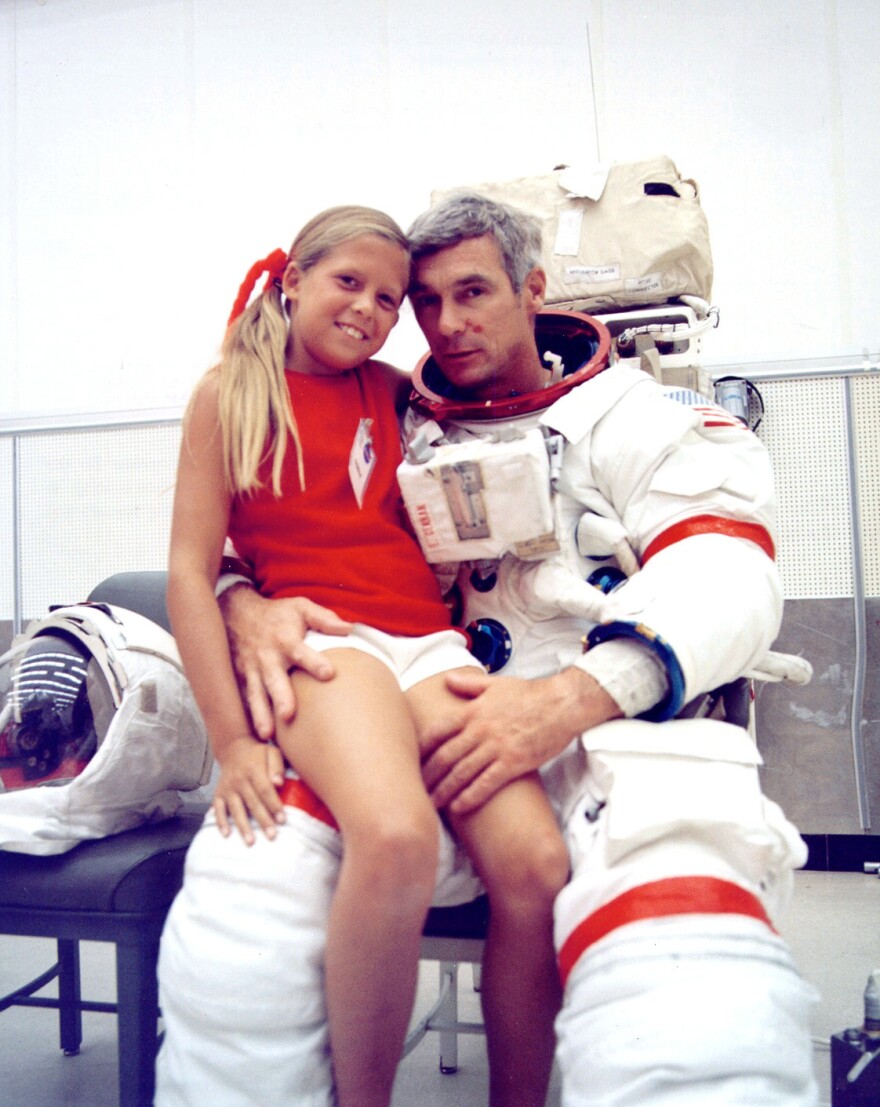 Tracy and her astronaut father, Eugene Cernan, in 1972.