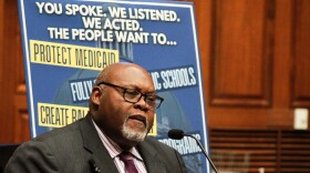Rep. Greg Porter (D-Indianapolis) said the House Democrats' fiscal priorities are a "budget for the people" during a press conference on Feb, 18, 2025.