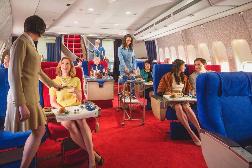 <strong>Break out the polyester:</strong> For a price, you can go back in time on an L.A. sound set and enjoy a meal in the style of an international Pan Am flight in the 1970s, complete with linens and china.