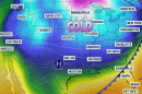 Cold air invasion during the last week of 2025.