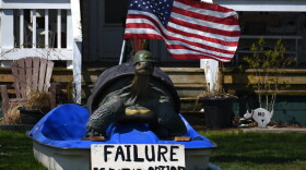 A home near Ligonier, Indiana, has an encouraging yard decoration.