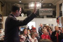 Republican Congressman-Elect Derek Schmidt thanks friends, family and supporters on Tuesday at a campaign watch party in Independence, Kansas. He defeated Democratic former Congresswoman Nancy Boyda by double-digit percentage points.