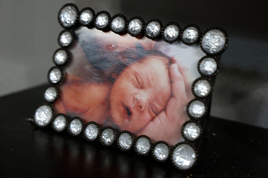 A photo of Gunner Martin sits on a shelf in the family home on Feb. 01, 2025. (Sydney Johnson/Fresh Take Florida)