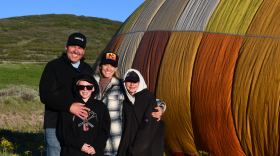 Dena Stewart, her husband Steve, and children Rylan and Andi enjoy a fall day balloon ride in Park City.